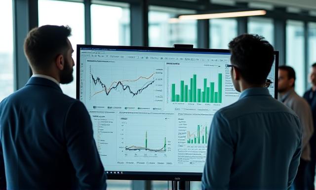 Data scientists discussing predictive modeling results