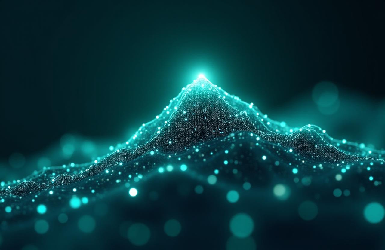 Abstract data visualization showing growth and connectivity