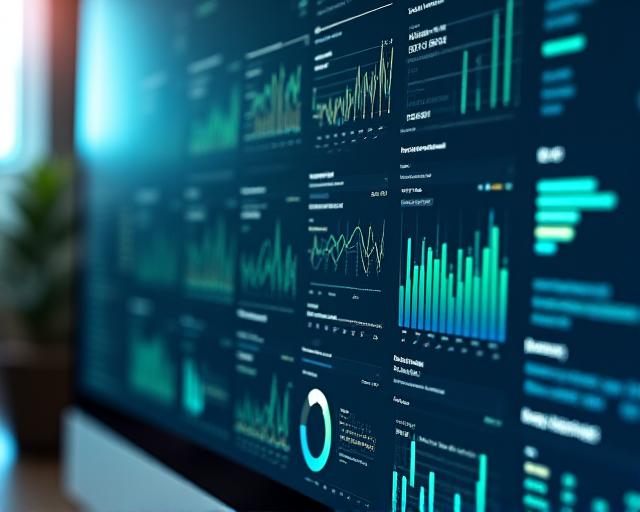 Modern analytics dashboard interface with complex data visualizations